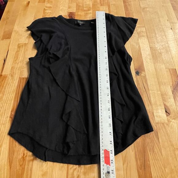 Ted Baker Kathley Top‎ Black Cotton Linen Blend Ruffled SZ 4 US 10 Sleeveless - Picture 8 of 10